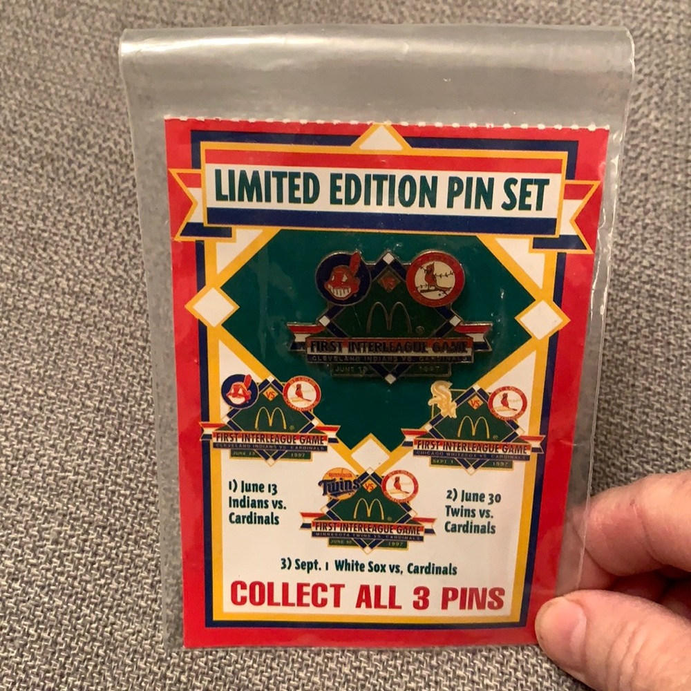 Collectors Pin McDonald’s 1997 First Interleague Game Cleveland vs Cardinals